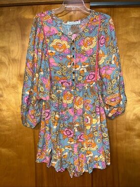 RusttyDustty Floral Maxi Flowy Romper